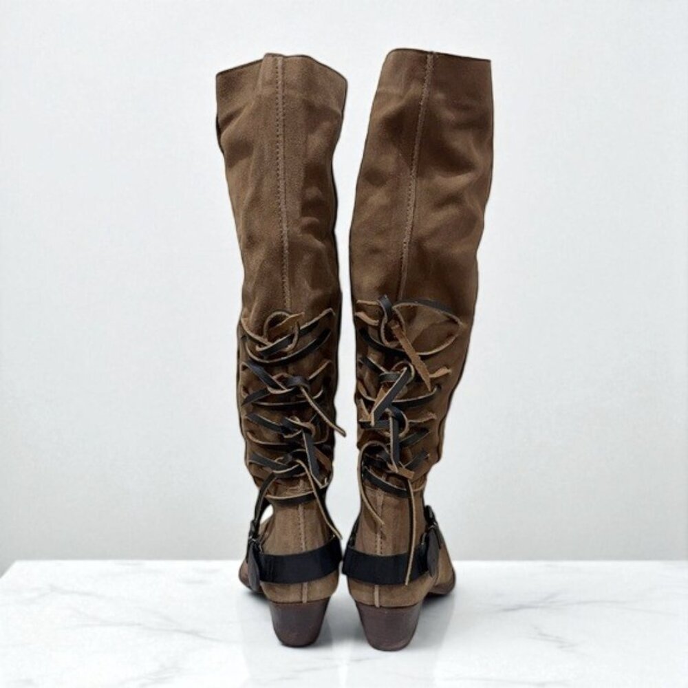 NIB Free People TAUPE Lace Sway Low Slouchy Boot - Picture 10 of 14